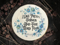 Vintage plate with the words I Like Pretty Things and the Word Fuck