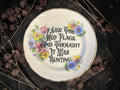 Vintage decorative plate reading I Saw the Red Flags and Thought It Was Bunting