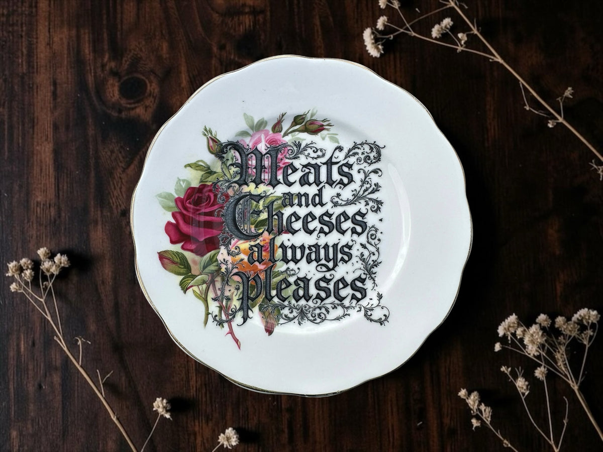Meats and Cheeses Always Pleases vintage decorative plate
