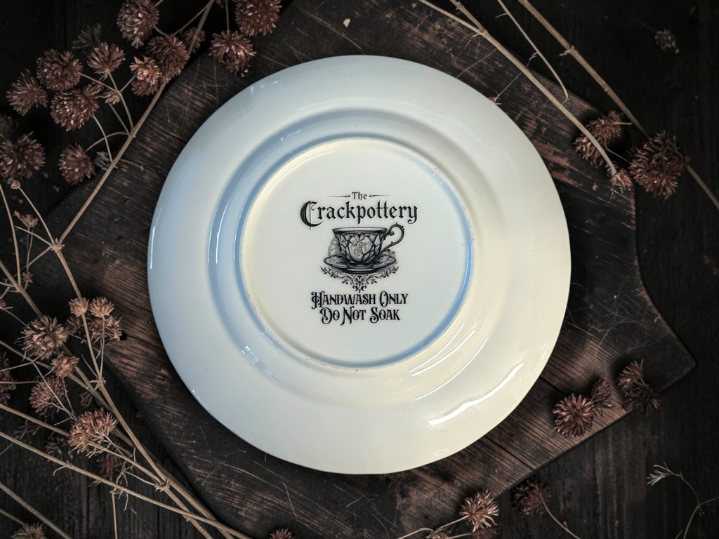 Reverse of vintage plate