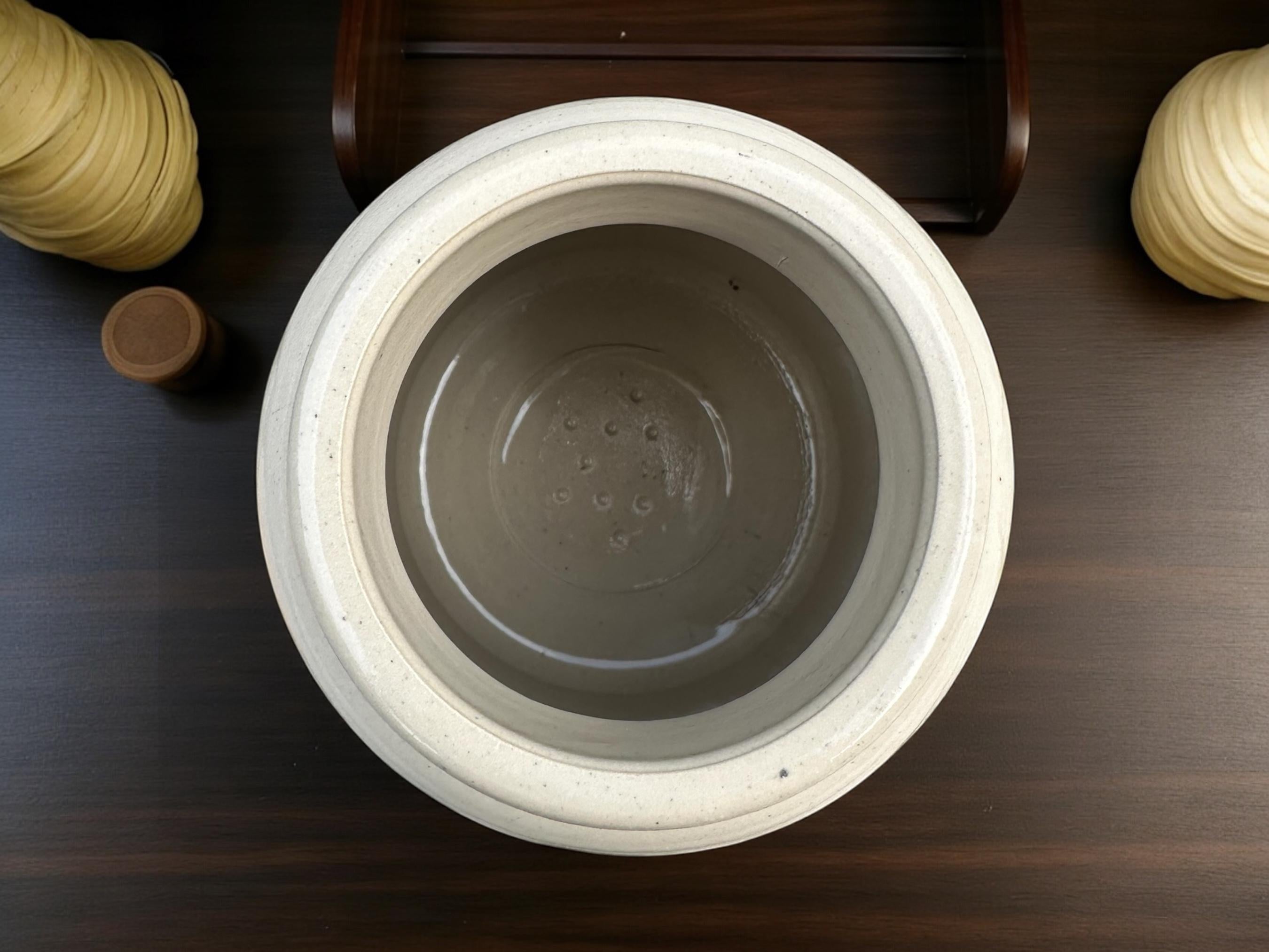 Aqua Tofana stoneware apothecary jar