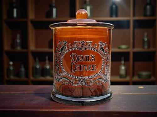 Devil's Lettuce Large Glass apothecary jar