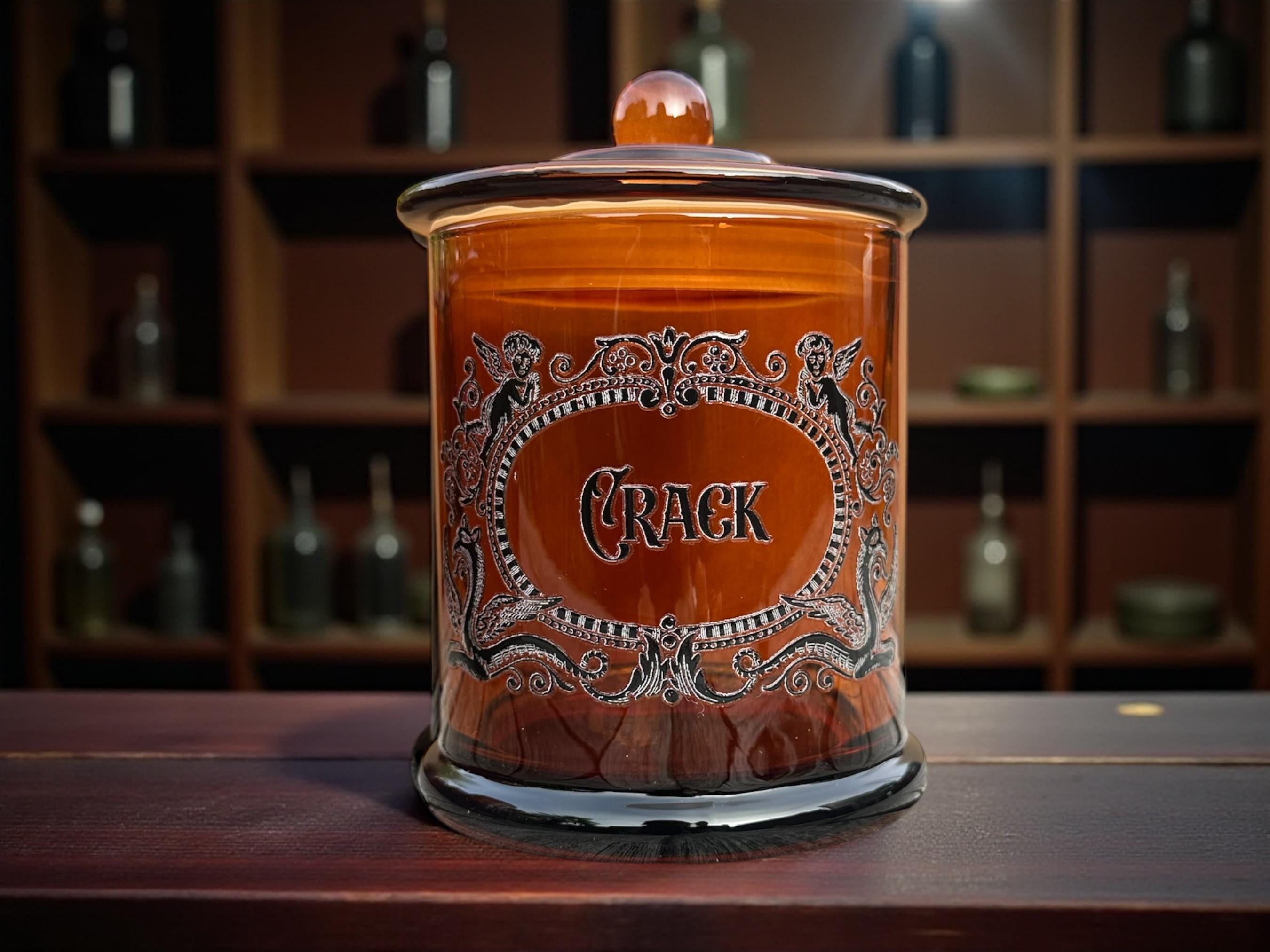 Crack Large Glass apothecary jar