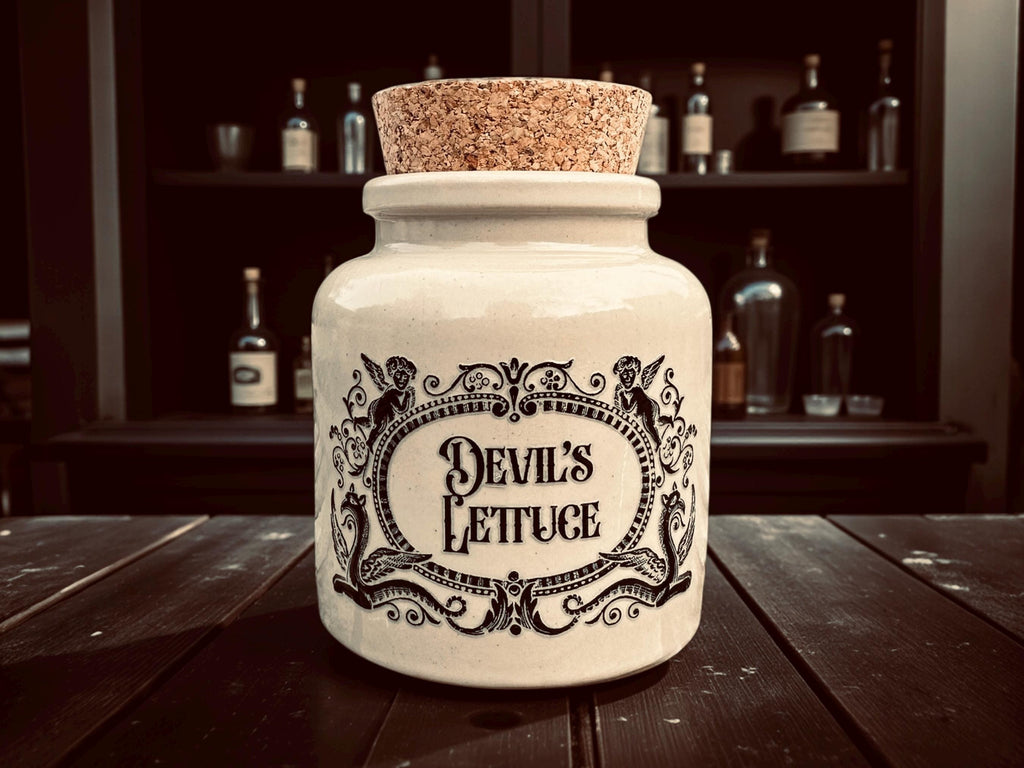 Devils Lettuce apothecary jar