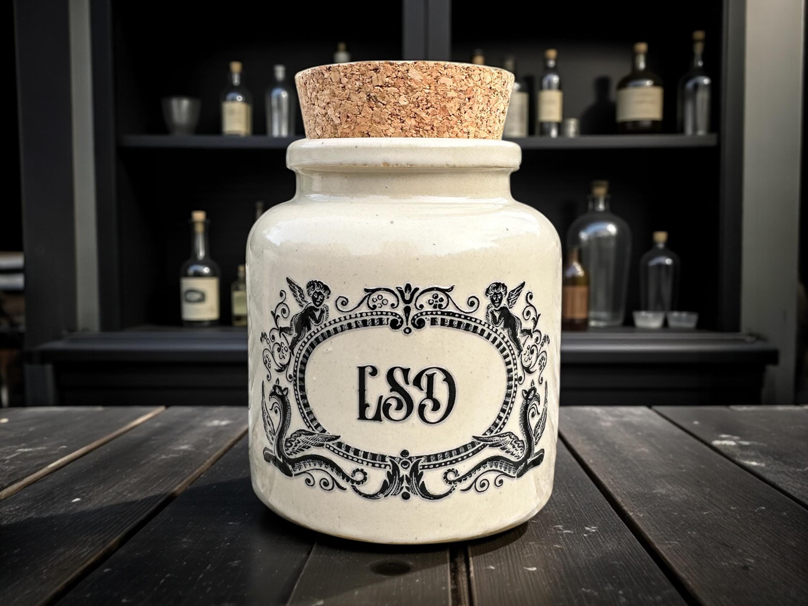 LSD stoneware apothecary jar