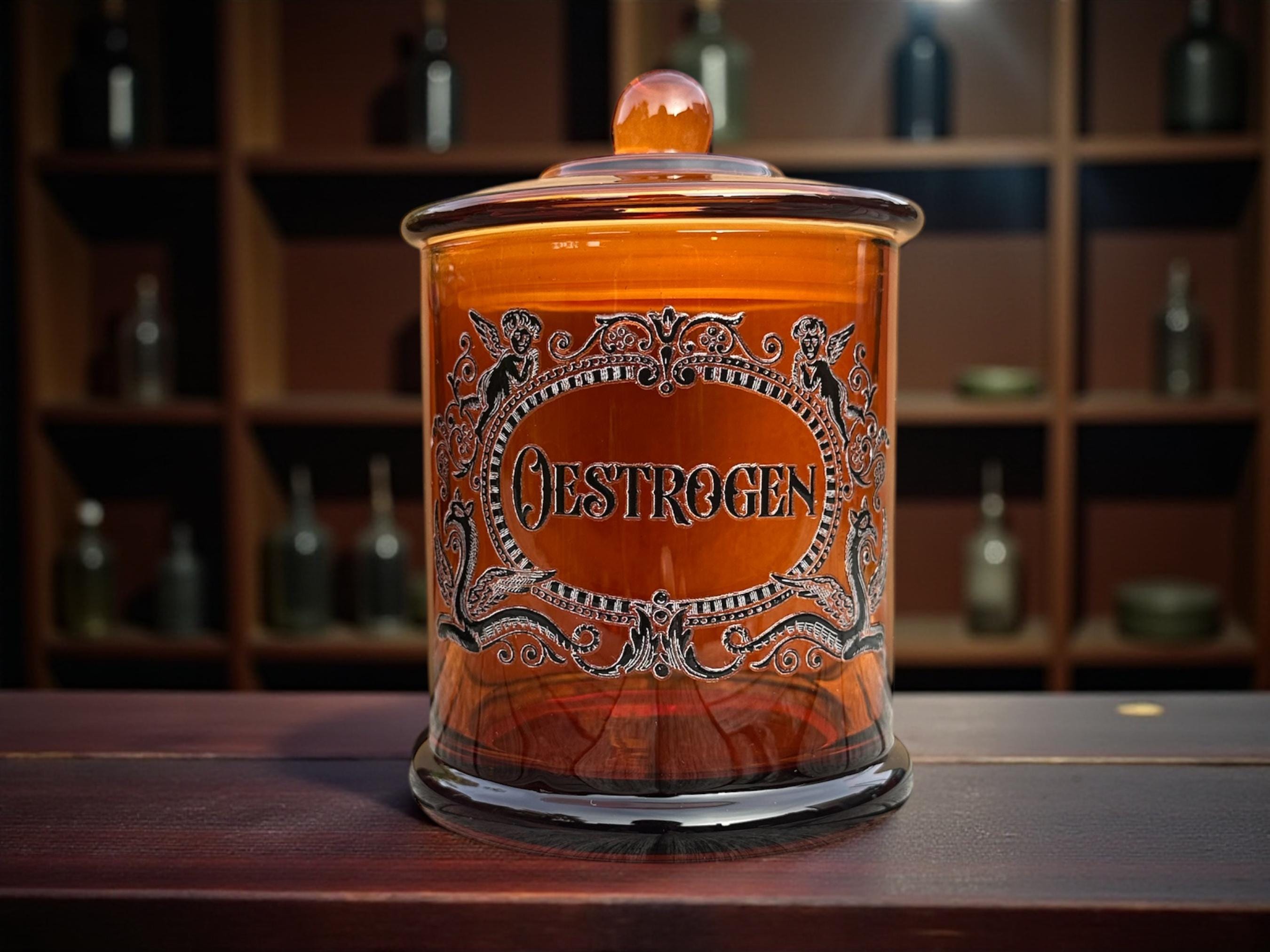 Oestrogen Large Glass apothecary jar