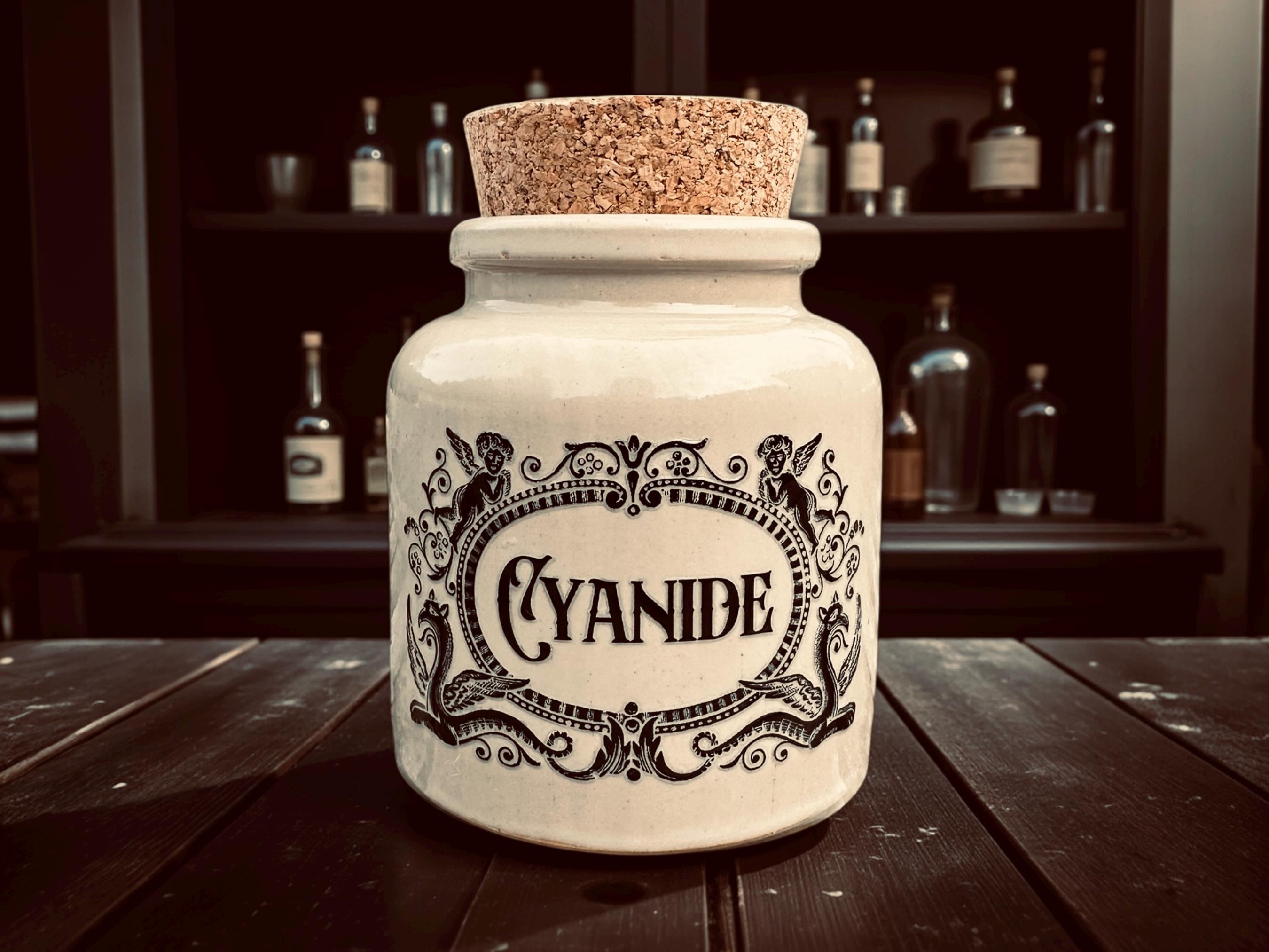 Cyanide Stoneware apothecary jar
