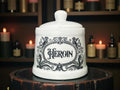 Heroin white apothecary jar pot