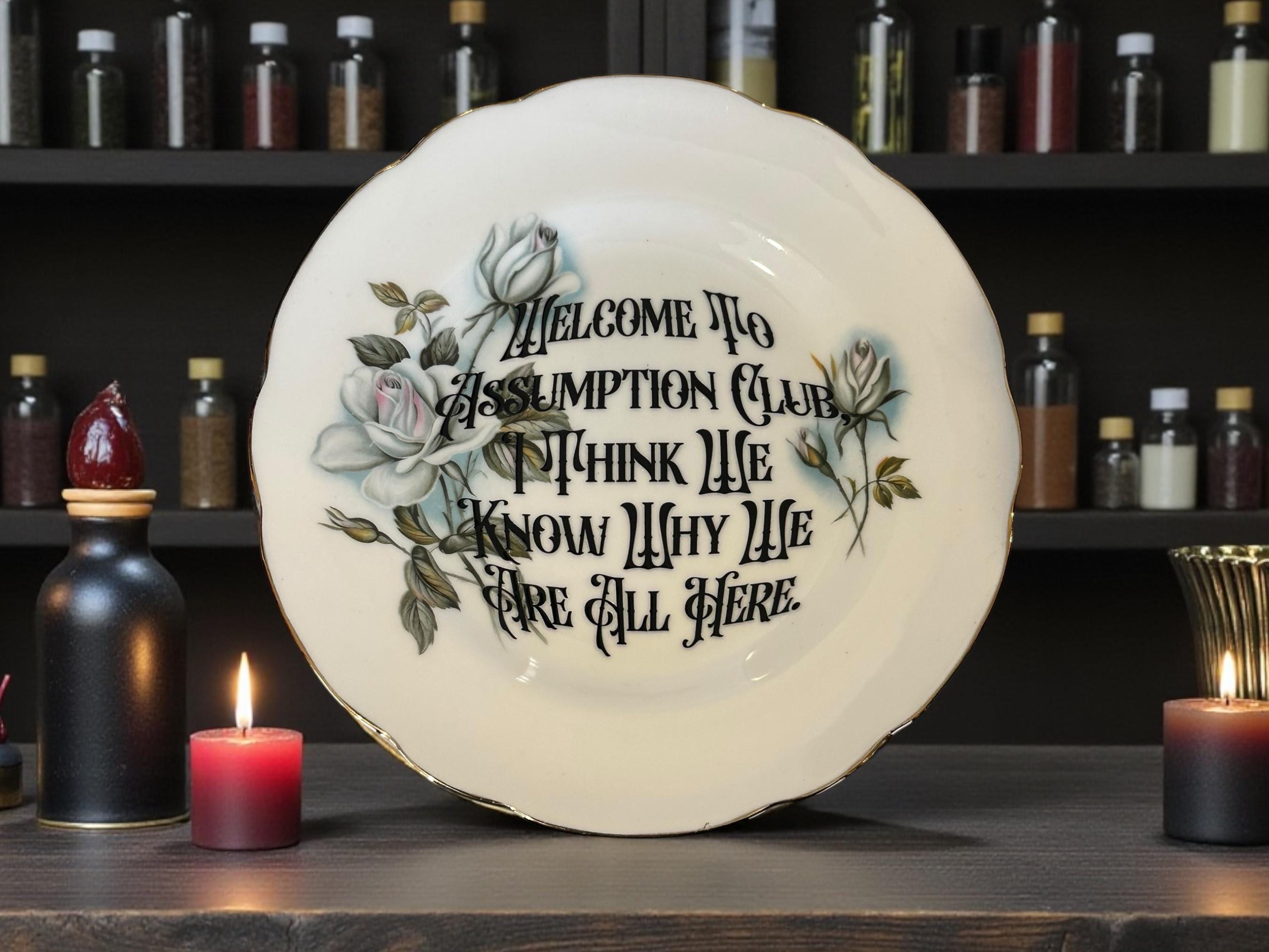 Vintage Decorative Plate: Assumption Club - 16cm with Stand