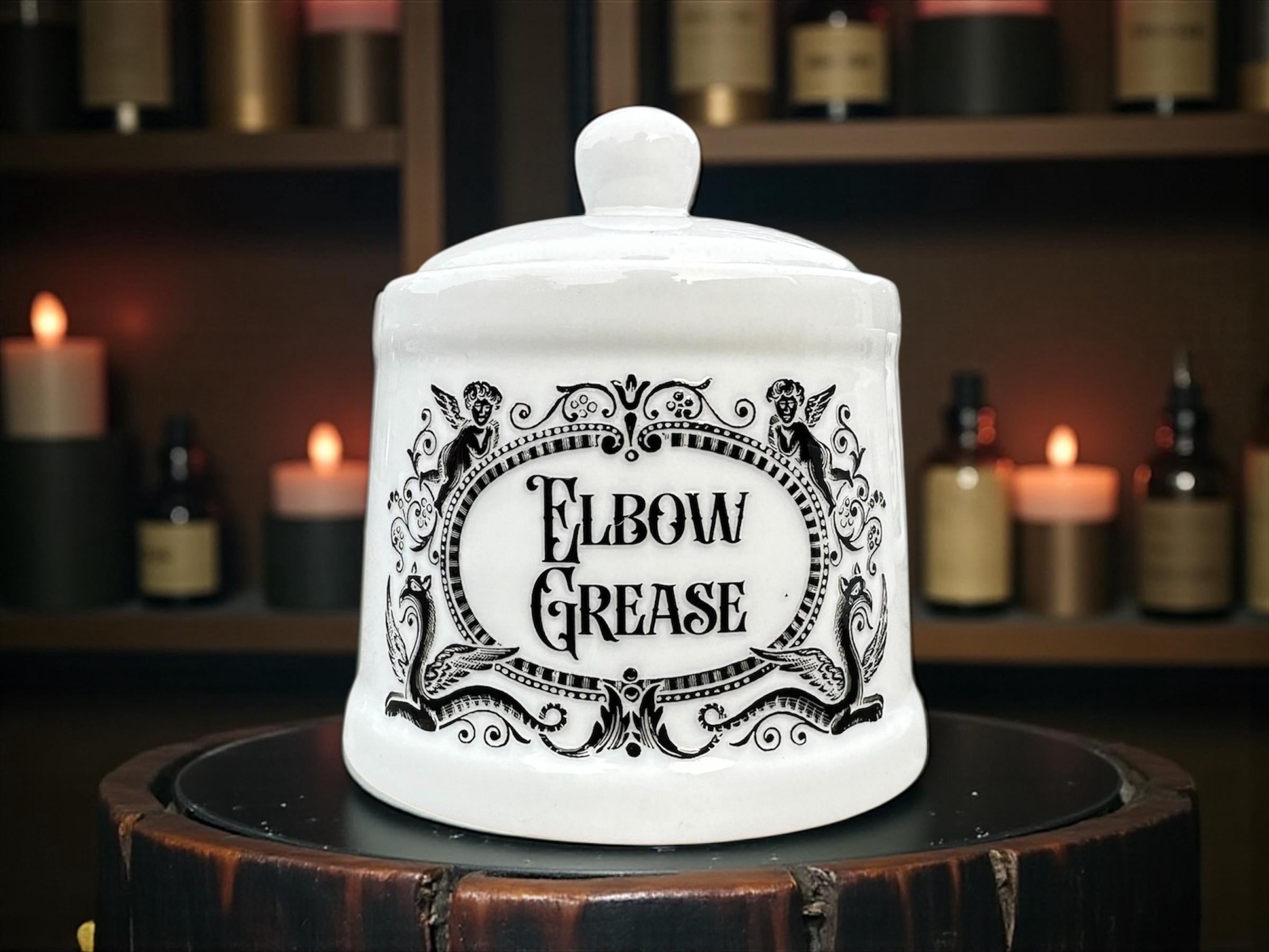 Elbow Grease Ceramic Jar | Funny Statement Storage | Humorous Home Decor | Novelty Gift
