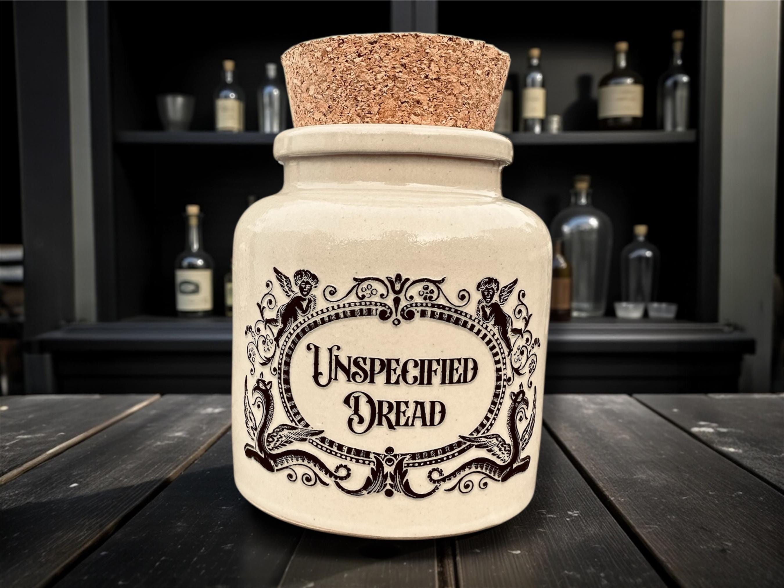 Unspecified Dread Stoneware Jar | Funny Mental Health Decor | Statement Storage | Novelty Gift