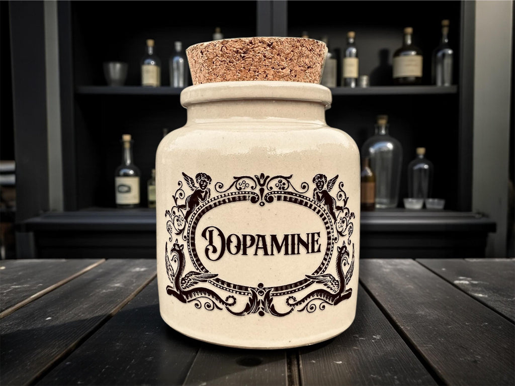 Dopamine Stoneware Jar | Funny Statement Storage | Humorous Home Decor | Novelty Gift