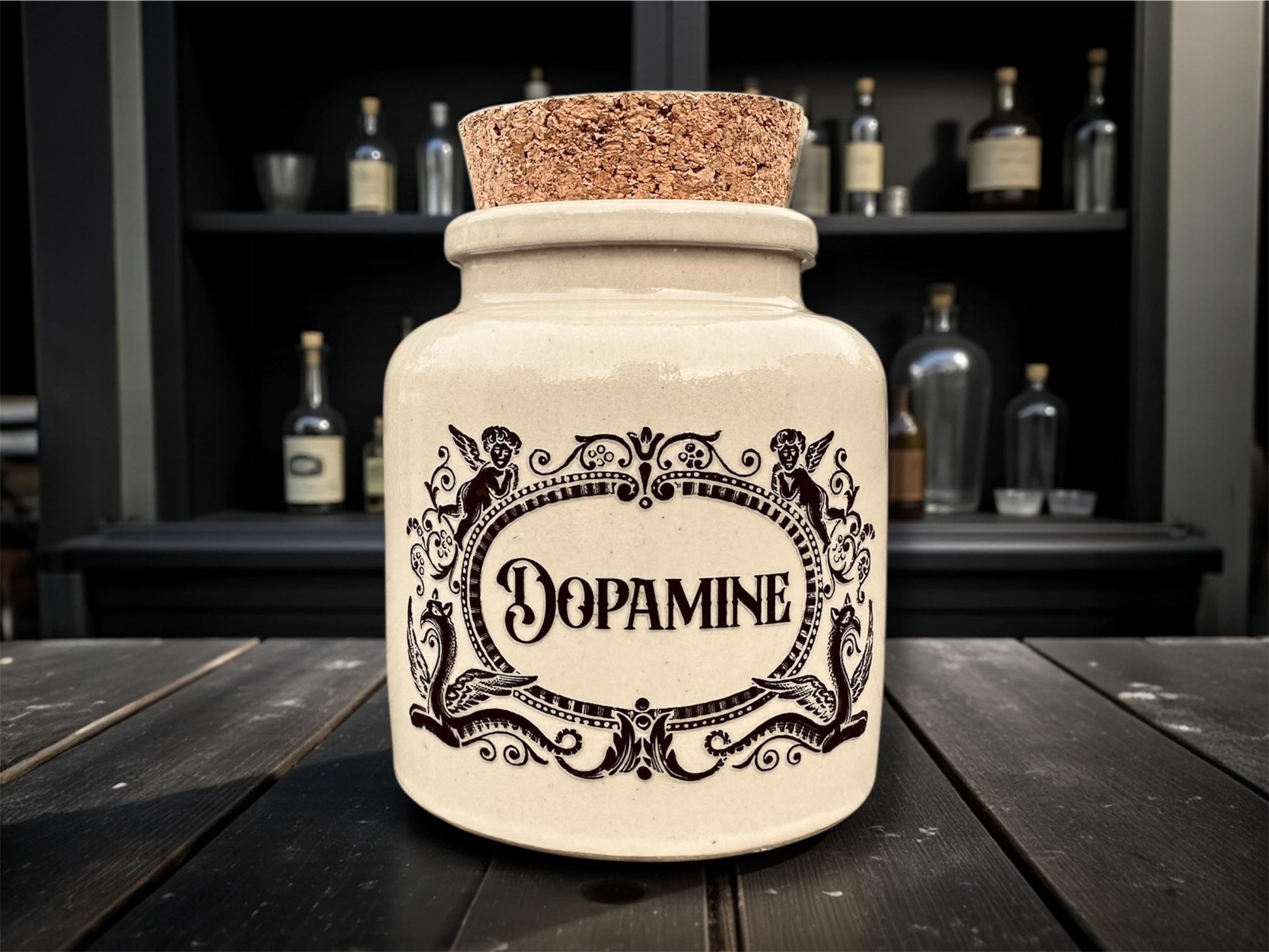 Dopamine Stoneware Jar | Funny Statement Storage | Humorous Home Decor | Novelty Gift