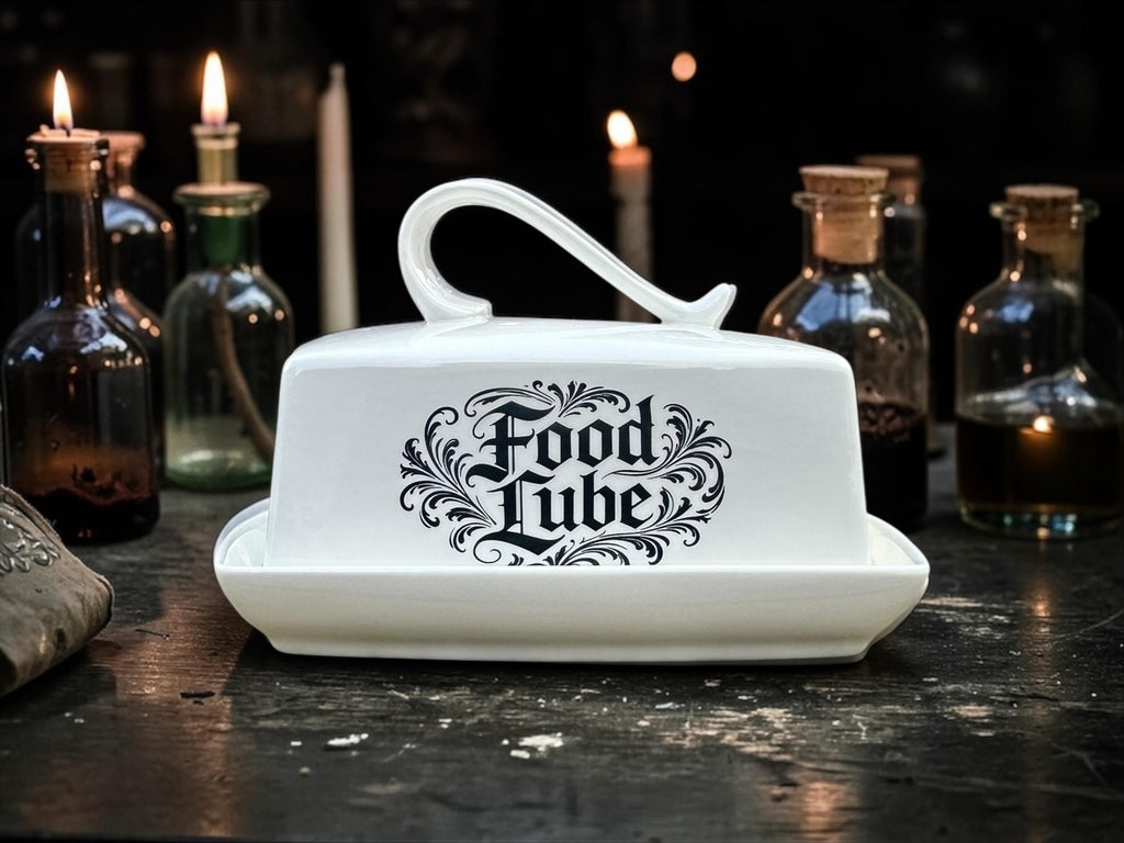 Food Lube Butter Dish Funny Kitchen Decor Rude Butter with Lid Inappropriate Housewarming Gift Novelty Kitchenware Sarcastic Kitchen
