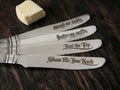 Inappropriate Breakfast Knife Set  4 Engraved Butter Knives | Stainless Steel | Funny Kitchen Gift