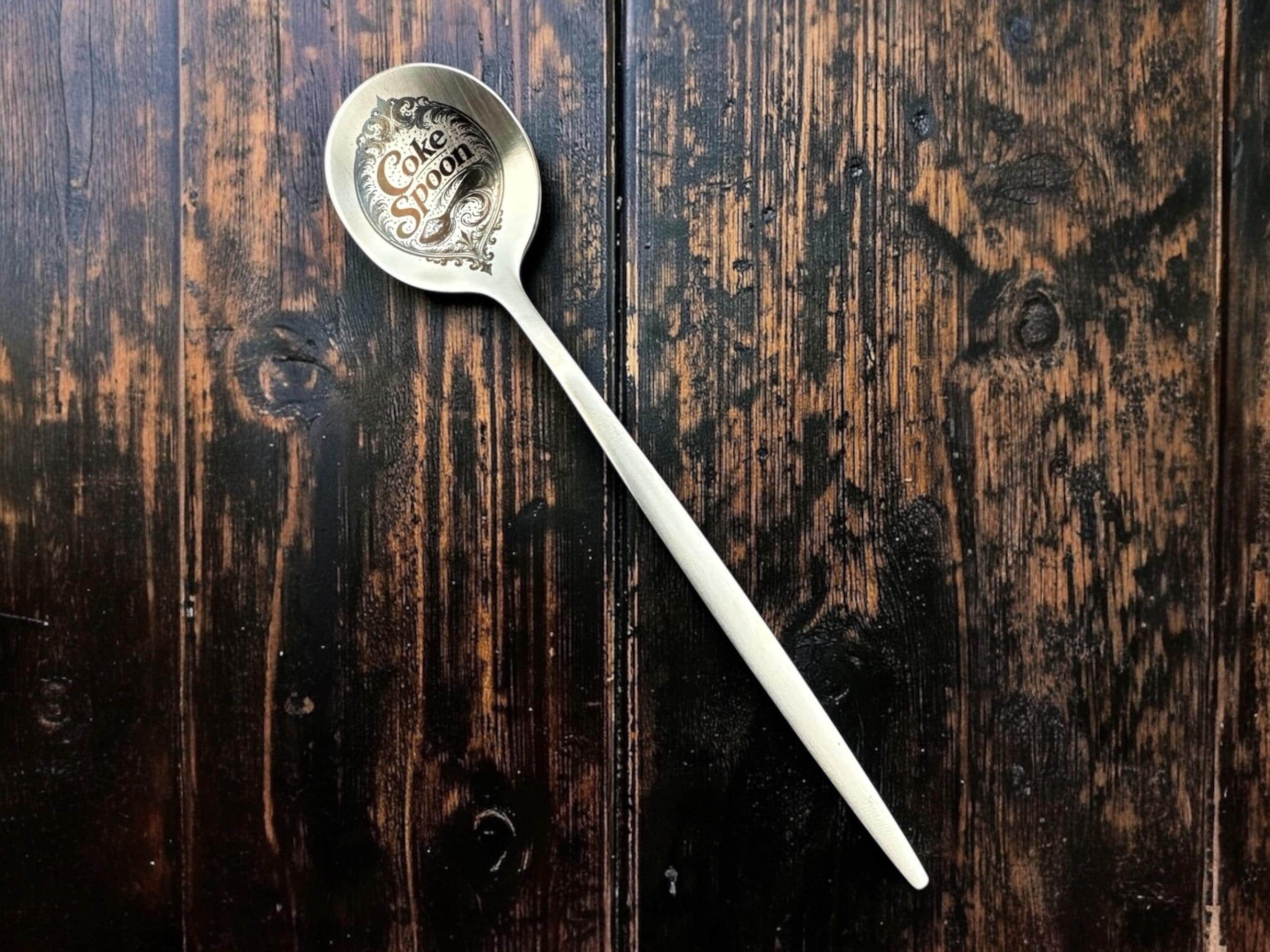 Coke Spoon Engraved Gold Teaspoon, Funny Novelty Spoon, Rude Humour Gift, Sarcastic Cutlery, Cheeky Kitchen Gift