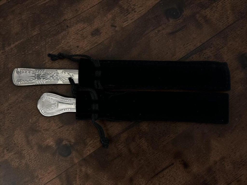 Cut My Food Into Pieces Cutlery Set | Engraved Knife & Stabby Fork | Gothic Blackletter | Dark Humour Gift