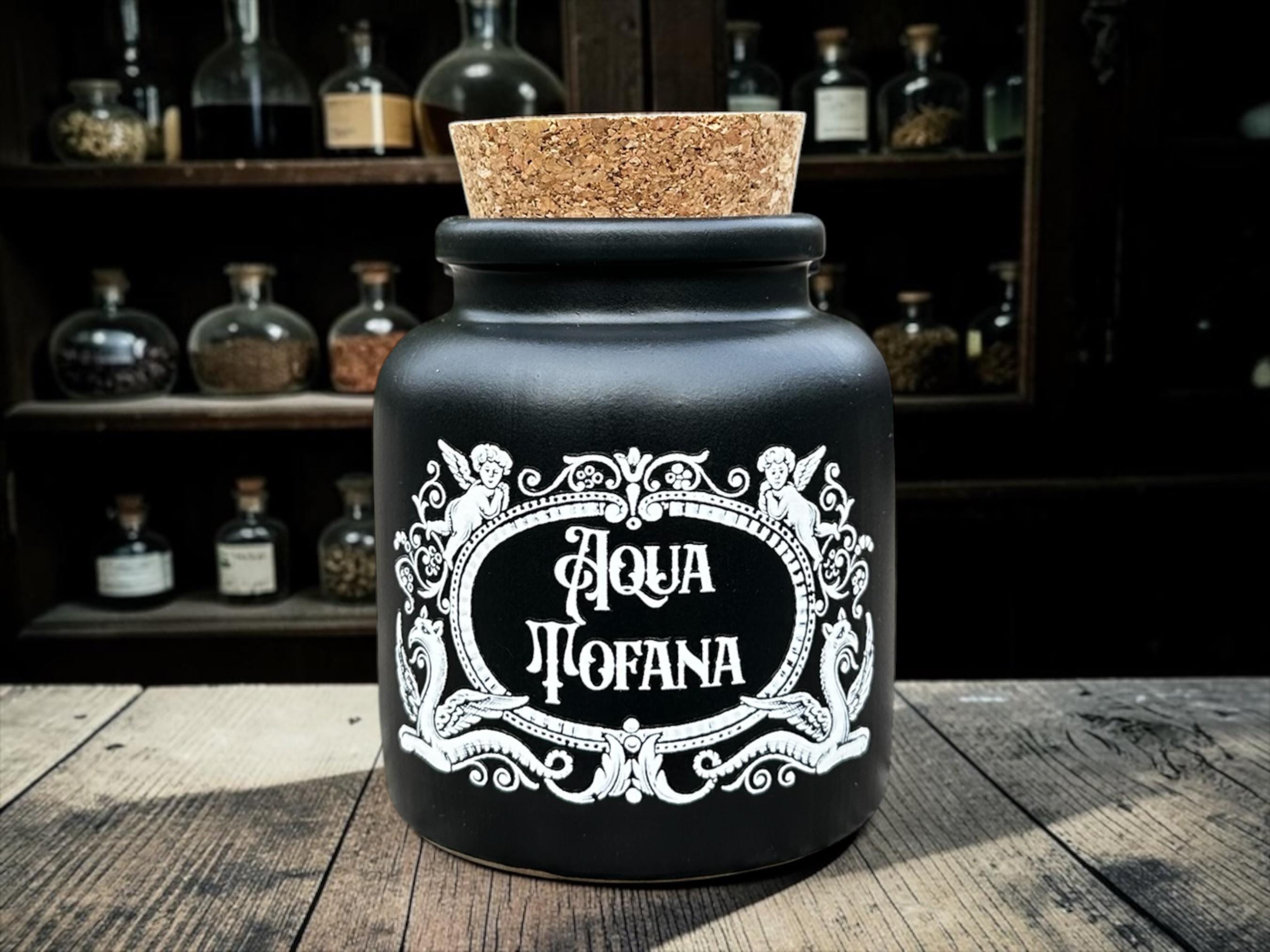 Aqua Tofana Apothecary Jar  Gothic Storage Jar  Dark Humour Poison Bottle Decor  Alternative Gift