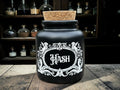 Hash Ceramic Apothecary Jar  Funny Cannabis Decor  Black Gothic Storage Canister