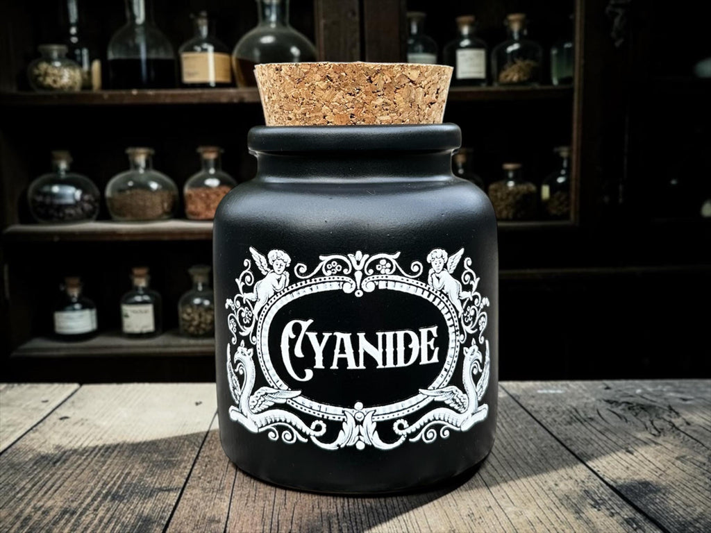 Cyanide Apothecary Jar  Gothic Storage Jar  Poison Bottle Decor  Dark Humour Gift