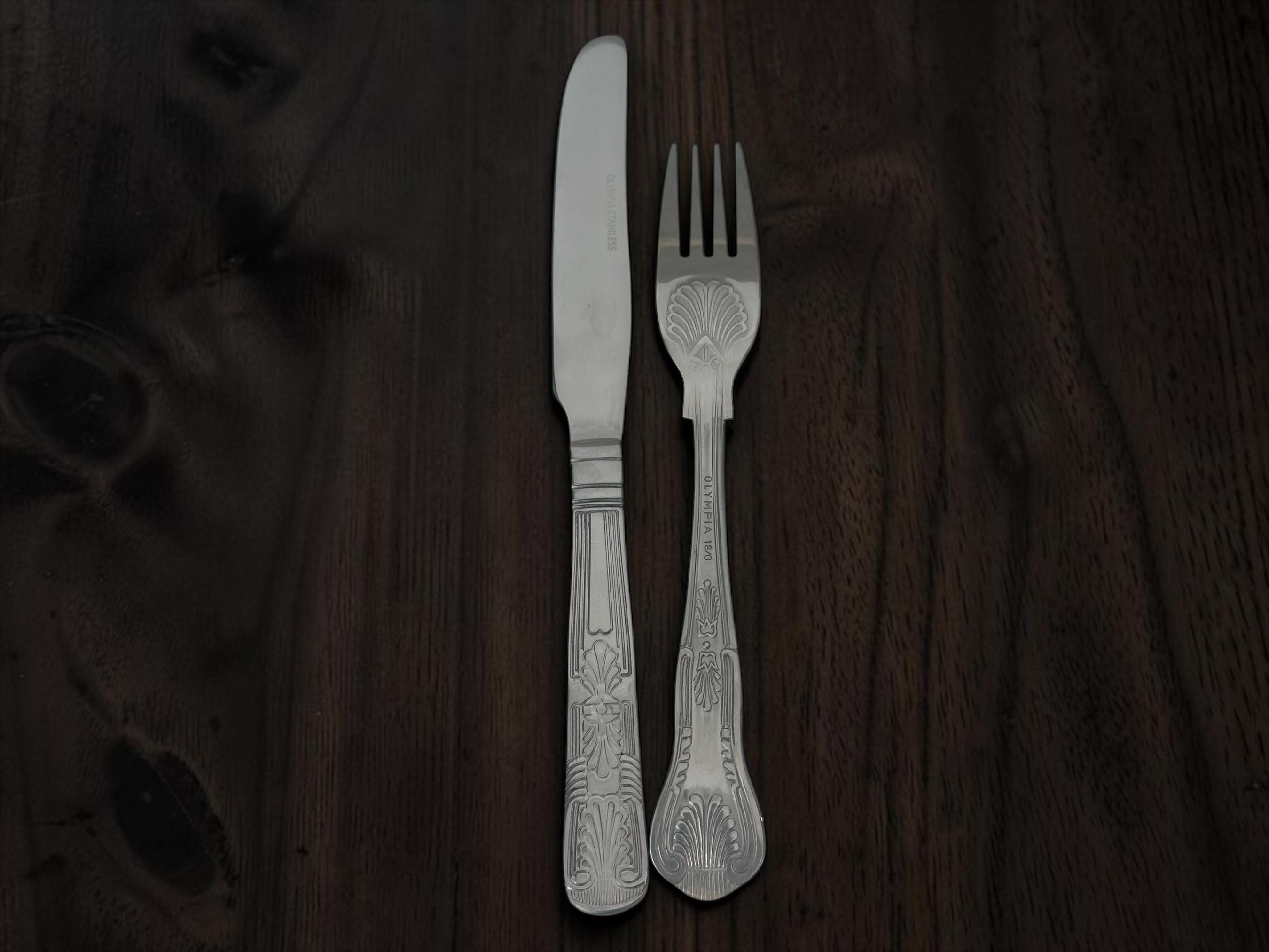 Spread Me Daddy Cutlery Set | Engraved Knife & Fork Me Slowly Fork | Gothic Blackletter | Cheeky Kitchen Gift