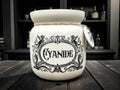 Crackpottery Ceramic Jar “Cyanide  Funny Storage Jar, Dark Humour Kitchen Canister, Cream Ceramic Jar with Airtight Lid, Quirky Gift