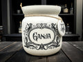 Crackpottery Ceramic Jar “Ganja  Funny Storage Jar, Dark Humour Kitchen Canister, Cream Ceramic Jar with Airtight Lid, Quirky Gift