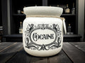 Crackpottery Ceramic Jar “Cocaine  Funny Storage Jar, Dark Humour Kitchen Canister, Cream Ceramic Jar with Airtight Lid, Quirky Gift