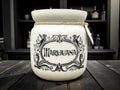 Crackpottery Ceramic Jar “Marijuana  Funny Storage Jar, Dark Humour Kitchen Canister, Cream Ceramic Jar with Airtight Lid, Quirky Gift