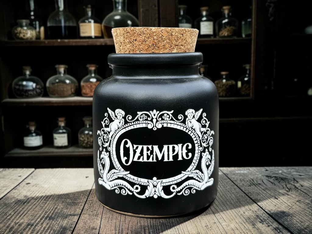 Ozempic Apothecary Jar  Funny Weight Loss Storage Jar  Gothic Kitchen Decor  Alternative Gift