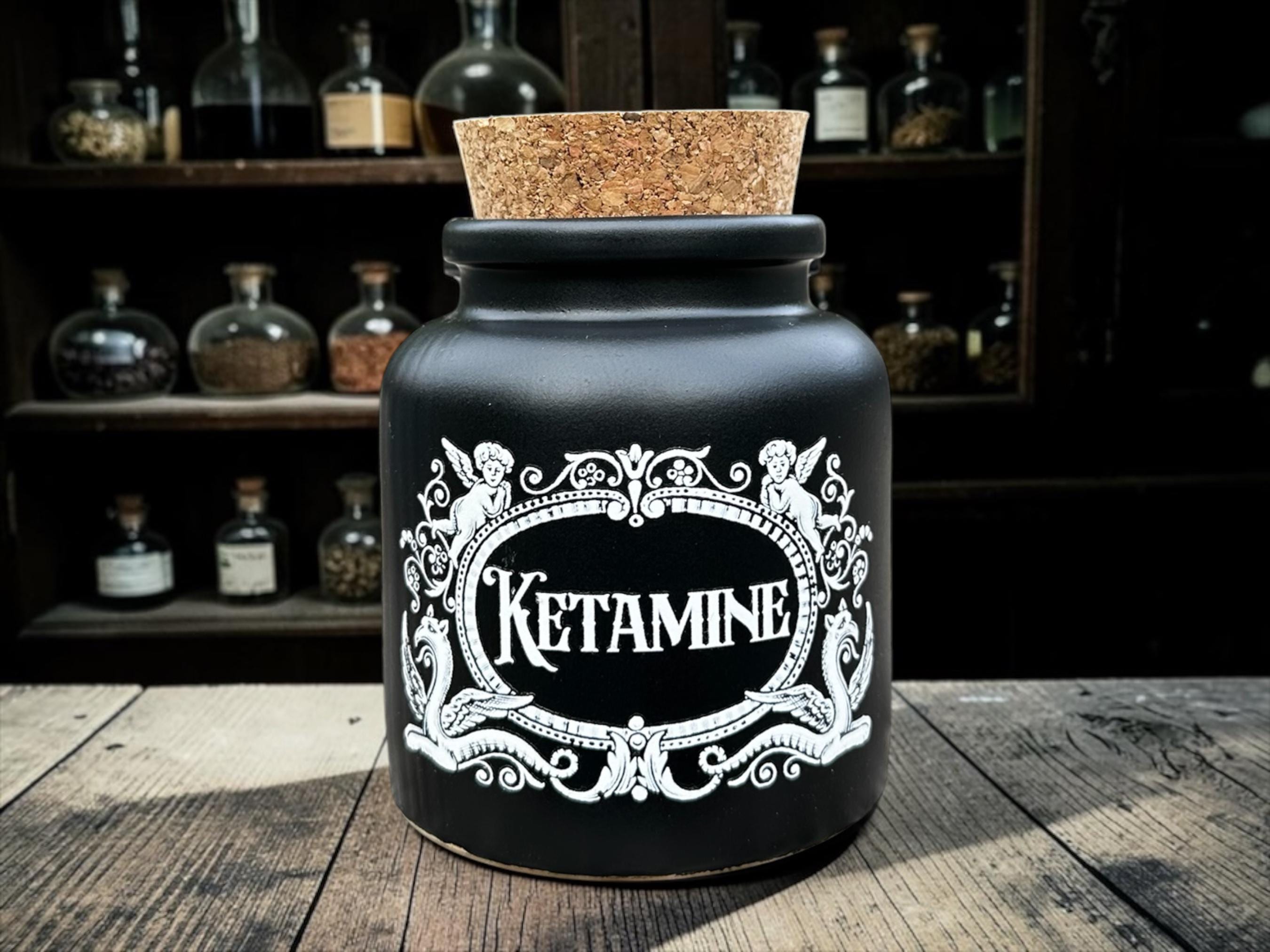 Ketamine Apothecary Jar  Gothic Storage Jar  Dark Humour Decor  Alternative Gift