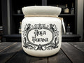 Crackpottery Ceramic Jar “Aqua Tofana  Funny Storage Jar, Dark Humour Kitchen Canister, Cream Ceramic Jar with Airtight Lid, Quirky Gift