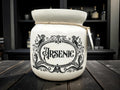 Crackpottery Ceramic Jar “Arsenic  Funny Storage Jar, Dark Humour Kitchen Canister, Cream Ceramic Jar with Airtight Lid, Quirky Gift