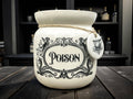 Crackpottery Ceramic Jar “Poison  Funny Storage Jar, Dark Humour Kitchen Canister, Cream Ceramic Jar with Airtight Lid, Quirky Gift