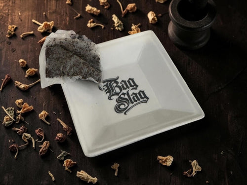Bag Slag Teabag Tidy | Funny Tea Bag Holder | Gothic Kitchen Decor | Dark Humour Tea Lover Gift | Alternative Homeware Gift