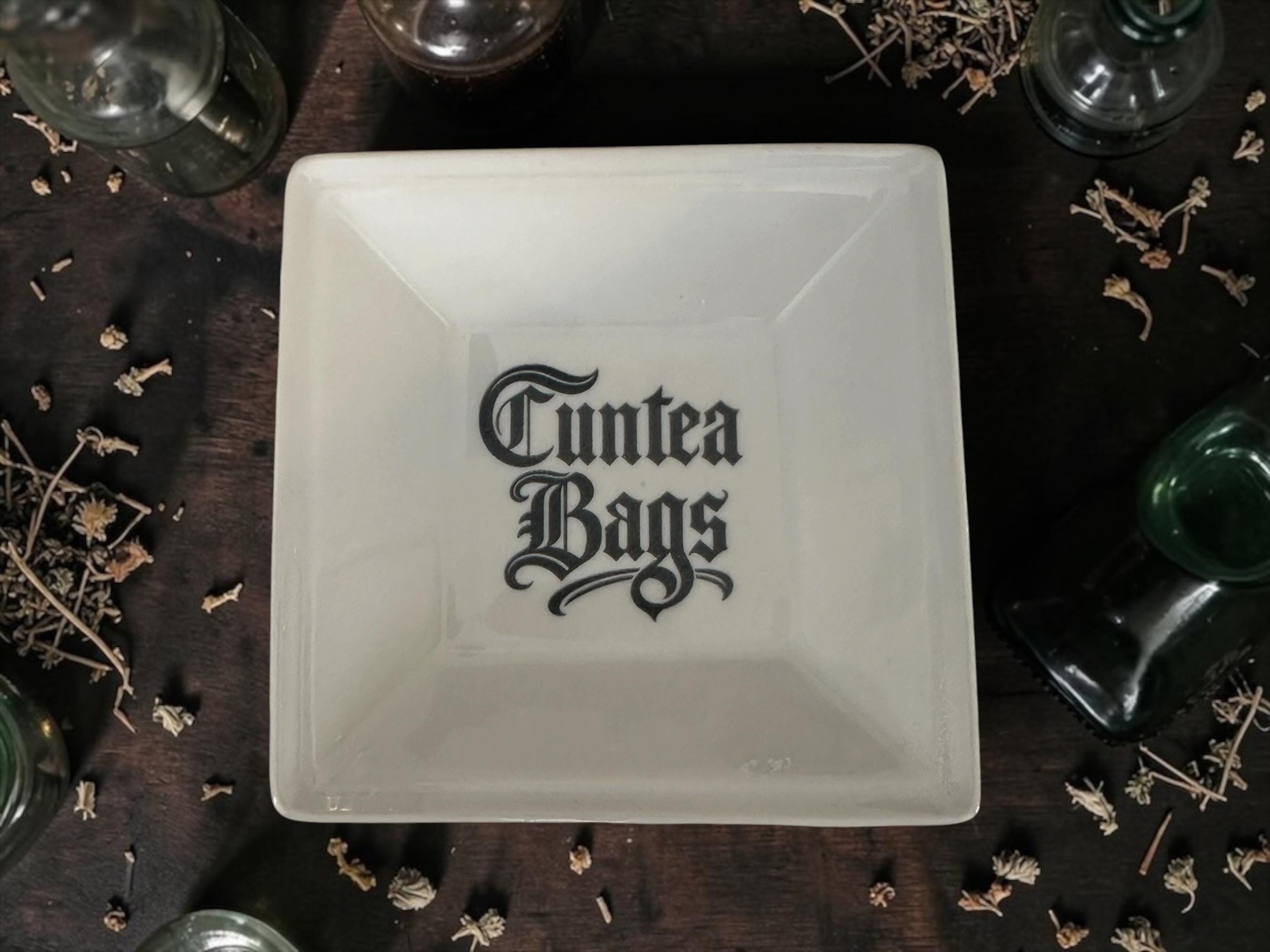 Cuntea Bags Teabag Tidy | Funny Tea Bag Holder | Rude Tea Lover Gift | Dark Humour Gothic Homeware