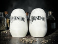 Cyanide & Arsenic Salt and Pepper Shakers | Funny Gothic Kitchen Decor | Dark Humour Gift | Alternative Homeware