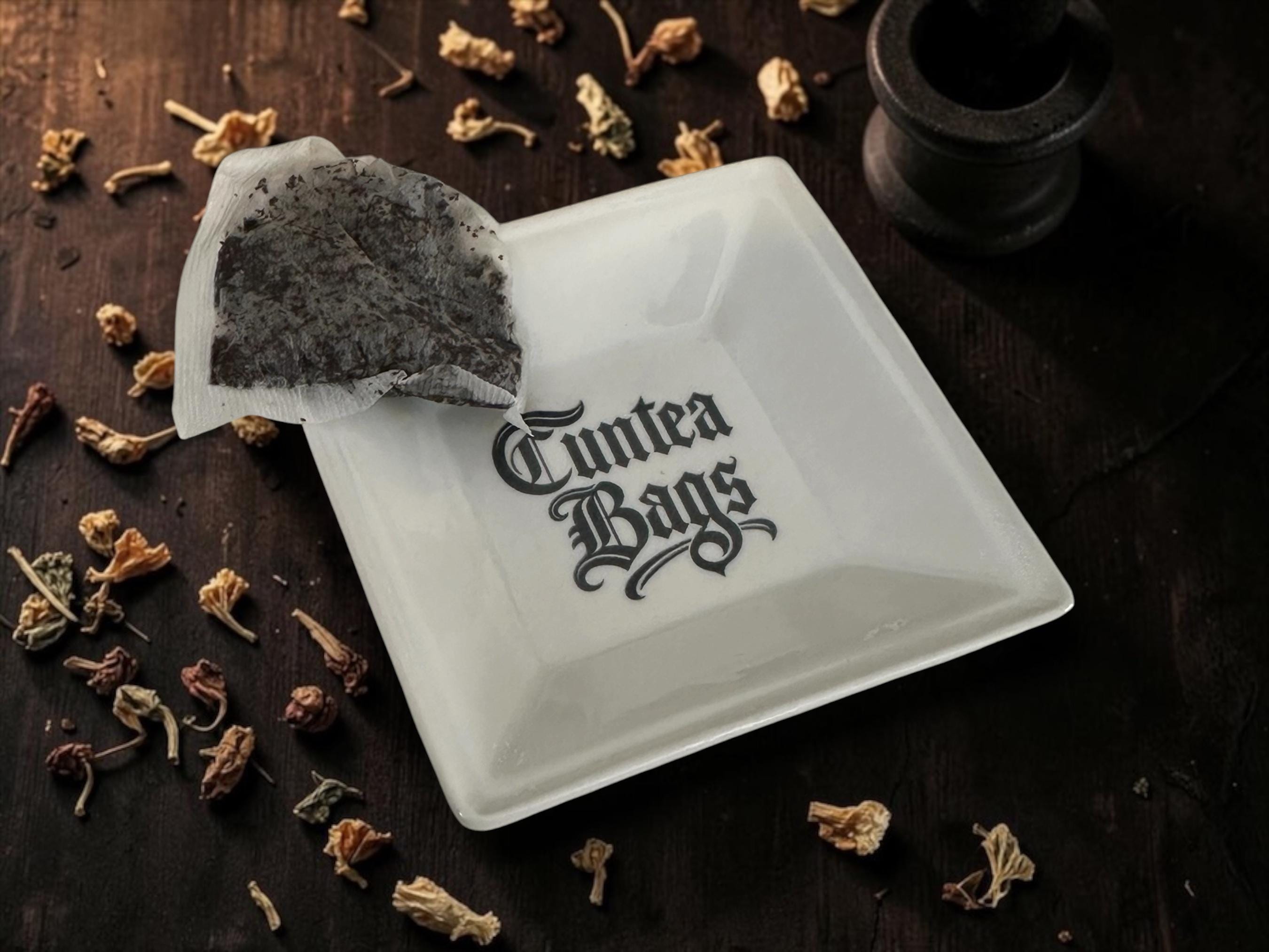 Cuntea Bags Teabag Tidy | Funny Tea Bag Holder | Rude Tea Lover Gift | Dark Humour Gothic Homeware