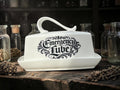 Emergency Lube Butter Dish Funny Kitchen Decor Rude Butter with Lid Inappropriate Housewarming Gift Novelty Kitchenware Sarcastic Kitchen