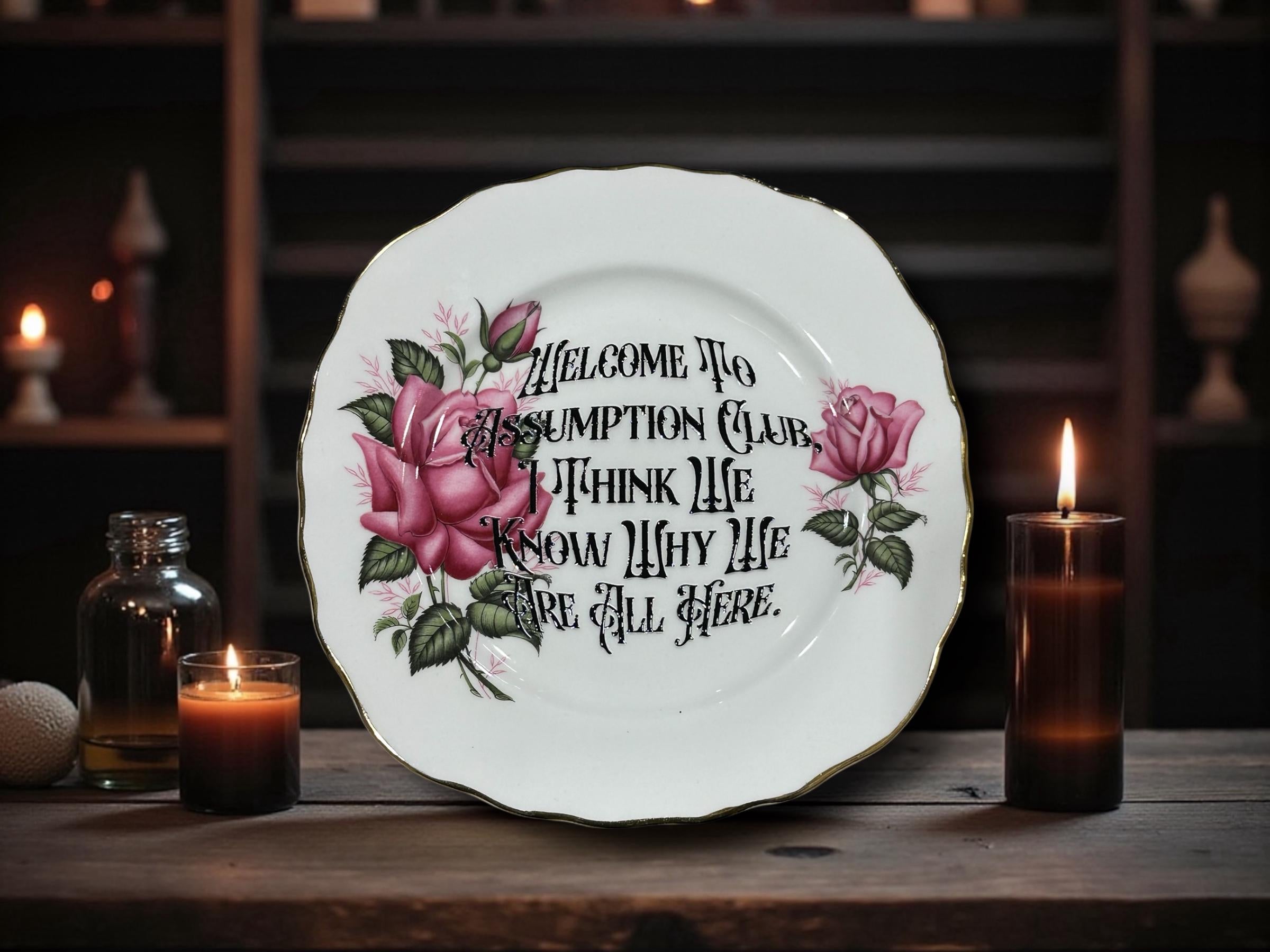 Vintage Decorative Plate: Assumption Club - 16cm with Stand