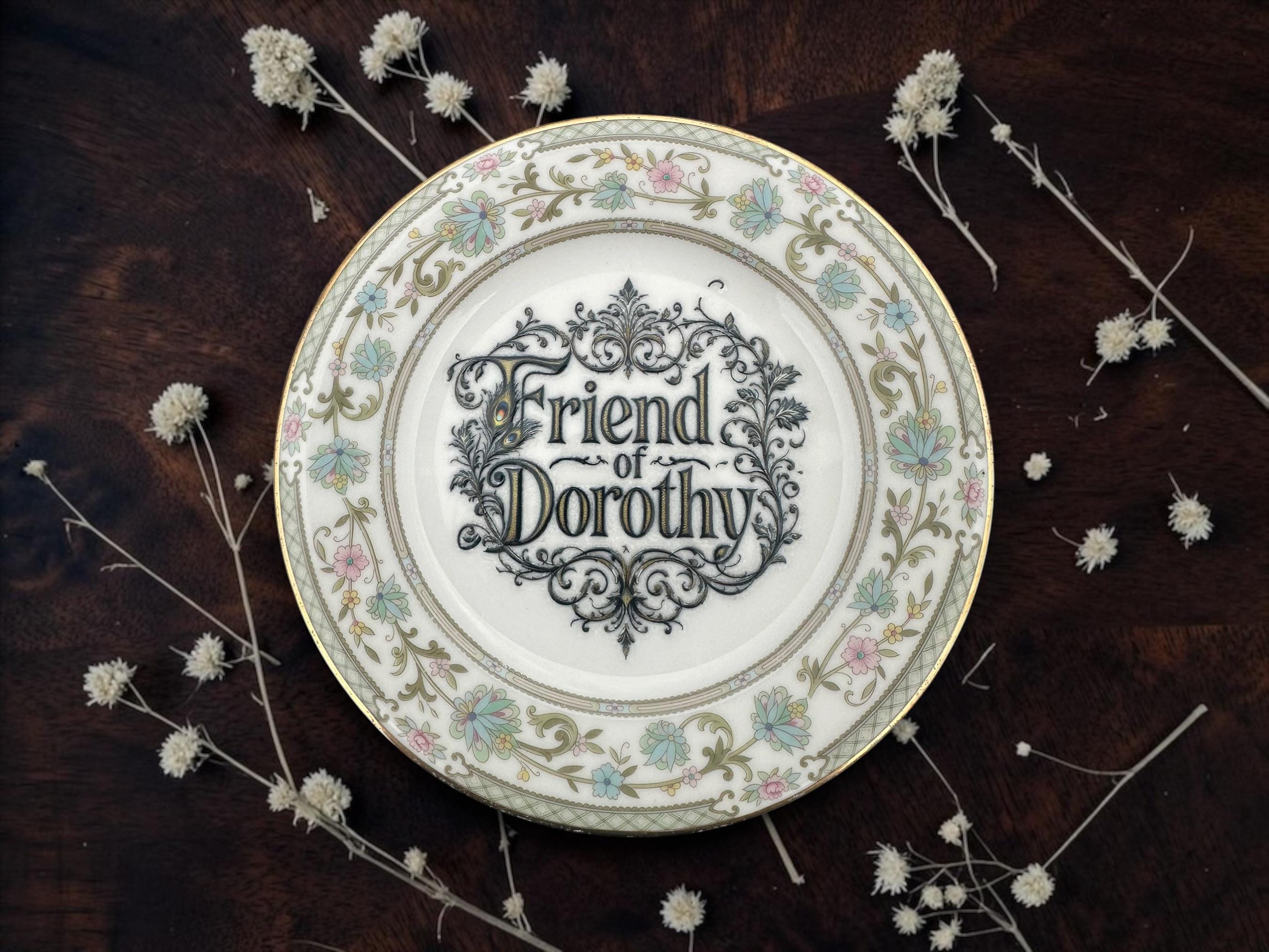 Friend of Dorothy Vintage Decorative Plate | LGBTQ+ Gift | Vintage China | Pride Décor | Alternative Home Décor