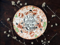 Live laugh and don't be a cunt, vintage plate with stand