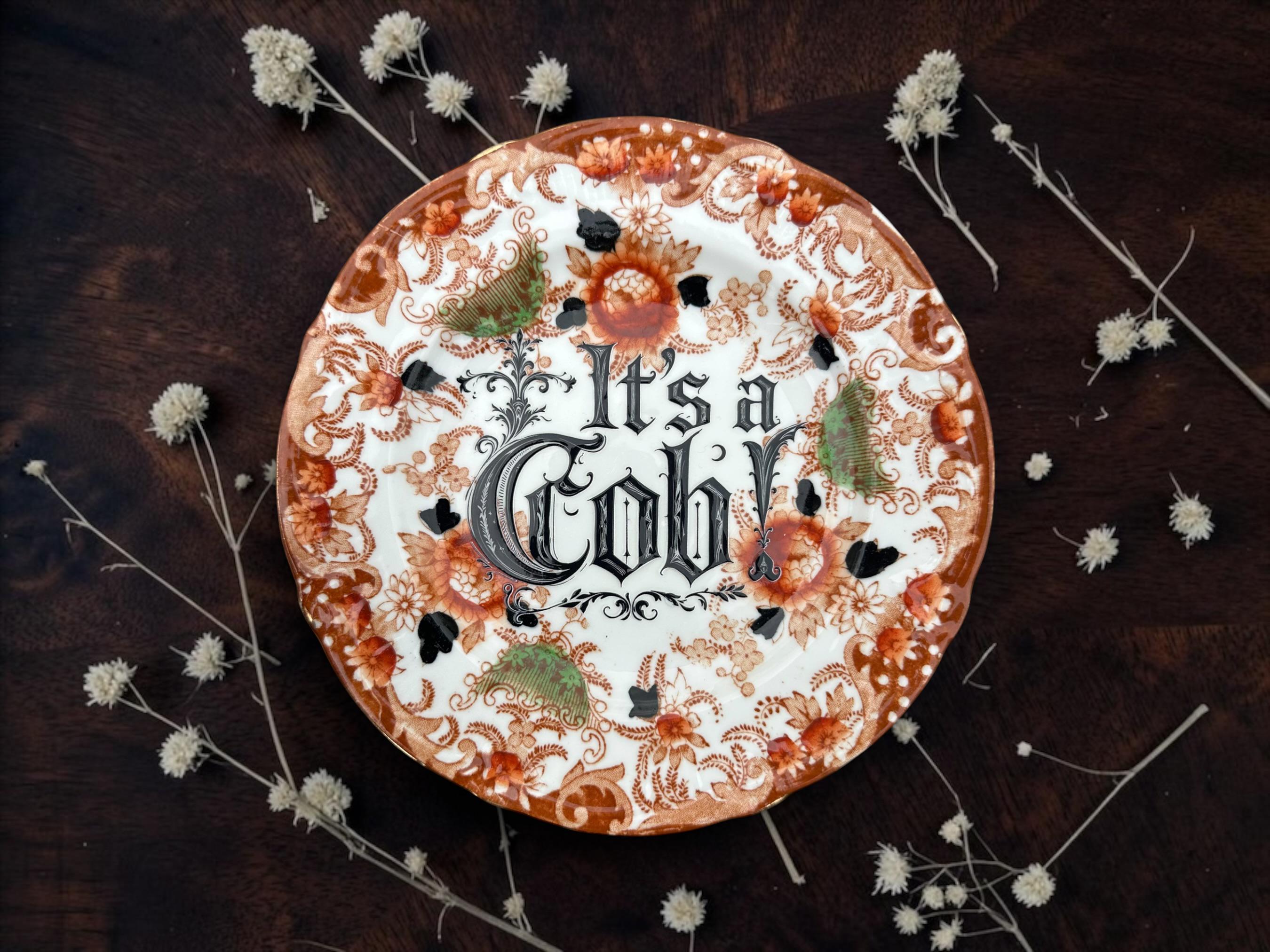 Its a Cob Plate  Vintage Crackpottery with stand