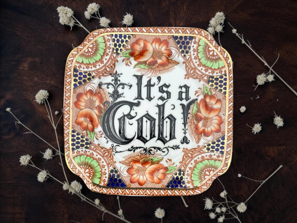 Its a Cob Plate  Vintage Crackpottery with stand