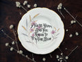 If you're happy and you know it it's the meds, vintage plate with stand
