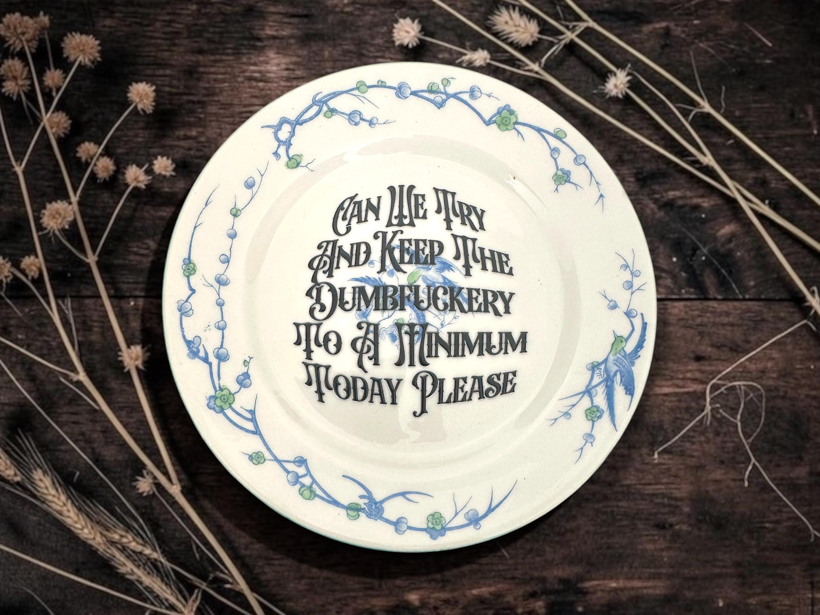Can we try and keep the dumbfuckery to a minimum today please, vintage plate with stand